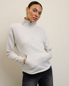 Heather Cream $|& SEAS Seashores Quarter Zip Sweatshirt - SOF Front
