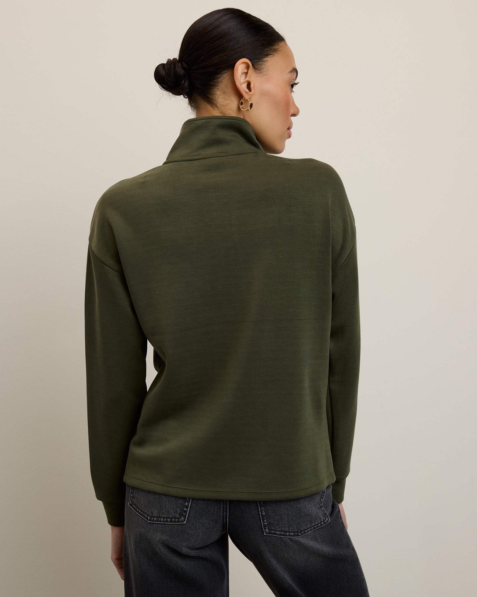 Dark Kelp $|& SEAS Seashores Quarter Zip Sweatshirt - SOF Back