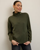 Dark Kelp $|& SEAS Seashores Quarter Zip Sweatshirt - SOF Front