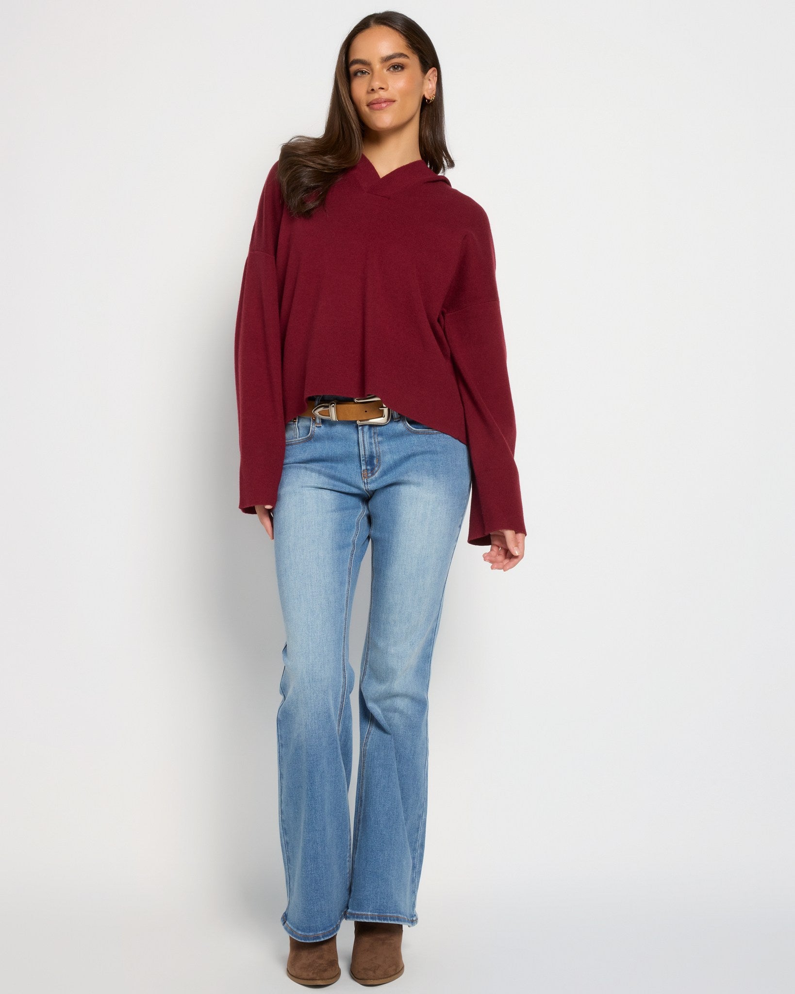 Black Cherry $|& SEAS Grace Hooded Sweater - UGC On Fig