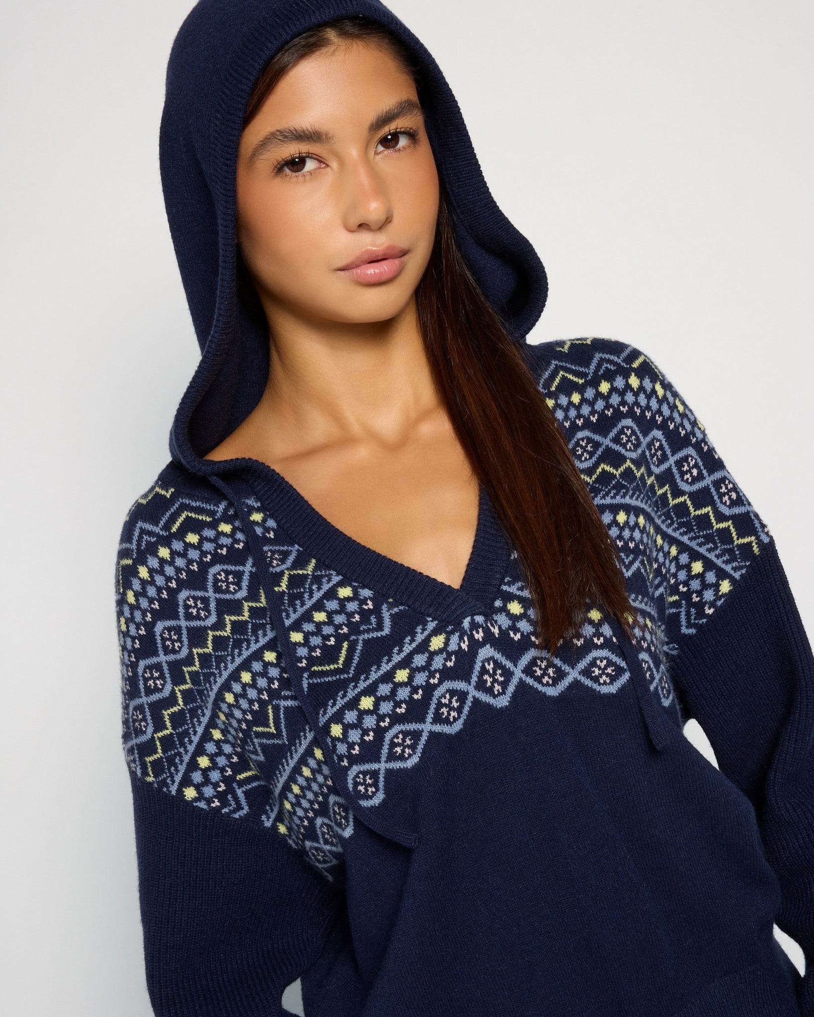 Mariner Midnight $|& Herizon Georgia Hooded Sweater - SOF Full Front