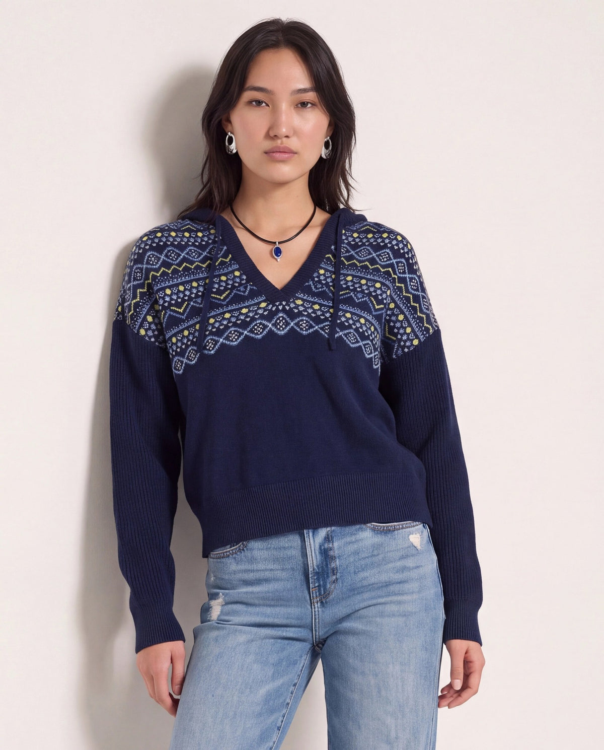 Mariner Midnight $|& Herizon Georgia Hooded Sweater - SOF Front