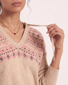 Heather Oatmeal $|& Herizon Georgia Hooded Sweater - SOF Front