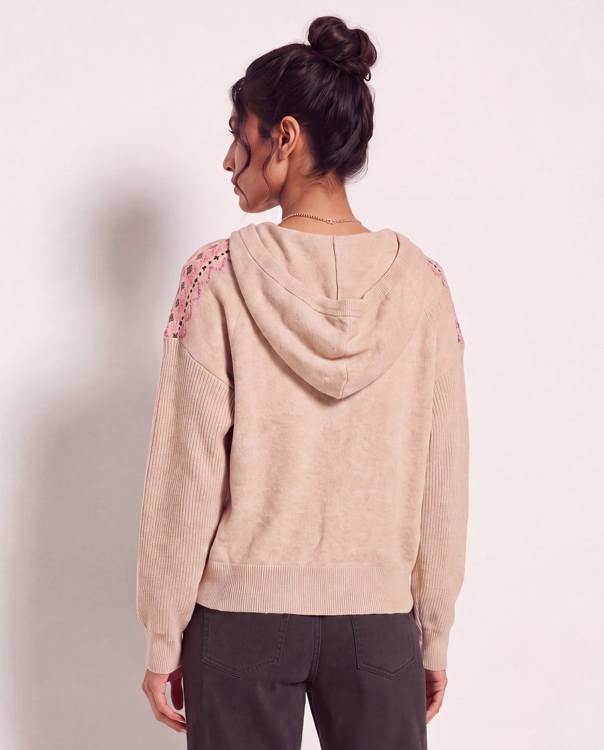 Heather Oatmeal $|& Herizon Georgia Hooded Sweater