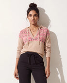 Heather Oatmeal $|& Herizon Georgia Hooded Sweater