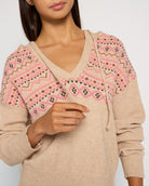 Heather Oatmeal $|& Herizon Georgia Hooded Sweater - SOF Full Front