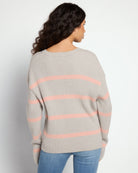 Grey Combo $|& Vigoss Striped Ribbed Tunic Sweater - SOF Back