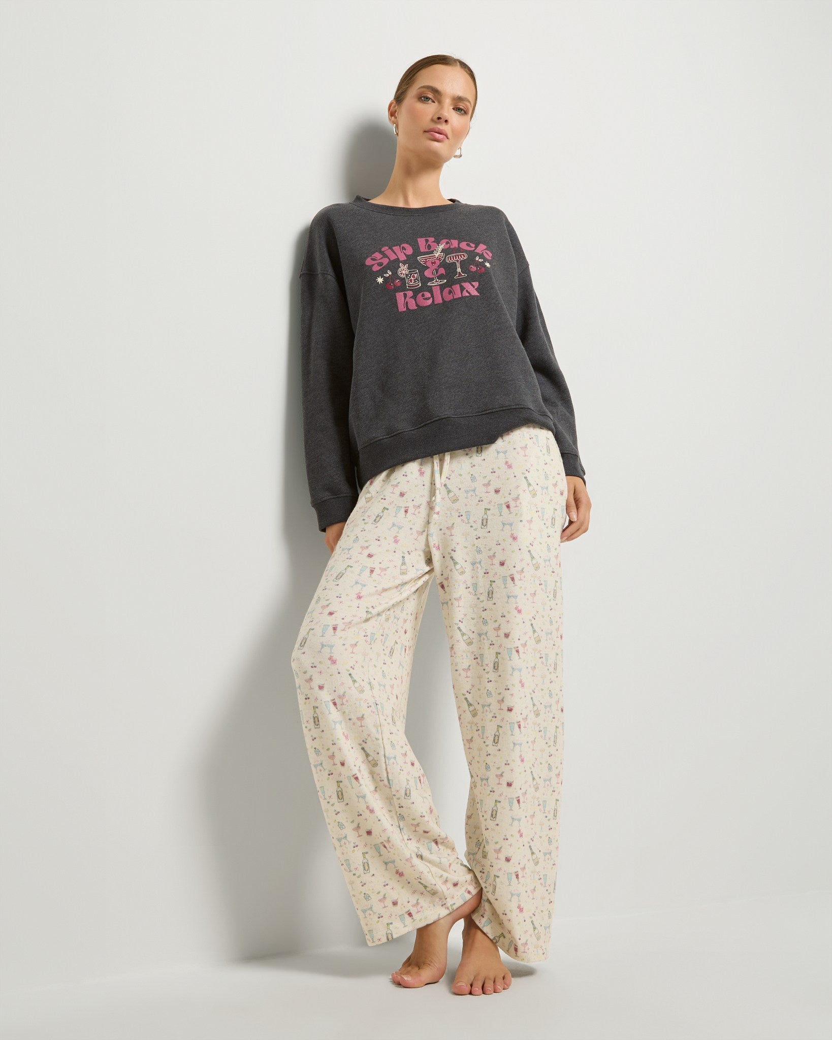 Heather Obsidian $|& SEAS Topanga Crewneck Pullover - VOF Front