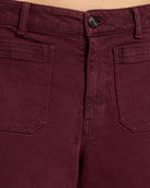 Black Cherry $|& SEAS Caroline Cropped Wide Leg Twill Pant - SOF Full Front
