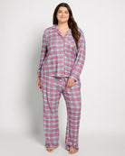 Fireside Tartan Cherry Plaid $|& SEAS Cat Nap Pajama Shirt - UGC On Fig