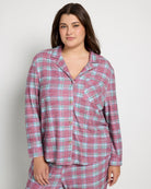 Fireside Tartan Cherry Plaid $|& SEAS Cat Nap Pajama Shirt - SOF Front