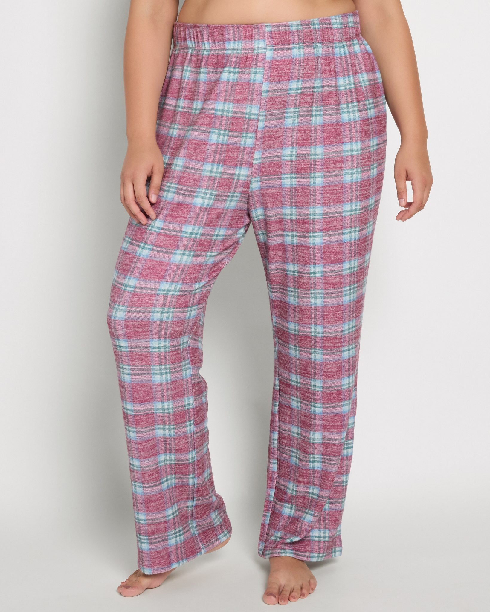 Fireside Tartan Cherry Plaid $|& SEAS Cat Nap Pant - SOF Front