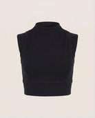 Black $|& Interval CloudLight Vibe Long Crop Tank - Hanger Detail