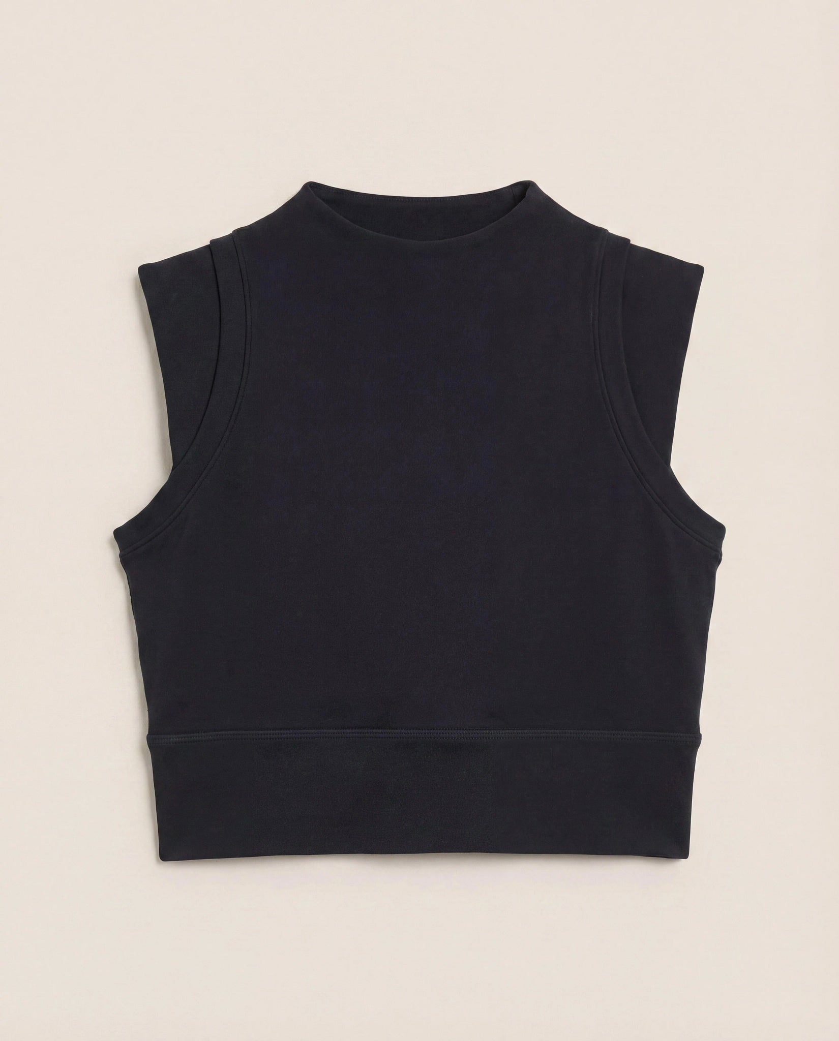 Black $|& Interval CloudLight Vibe Long Crop Tank - Hanger Detail