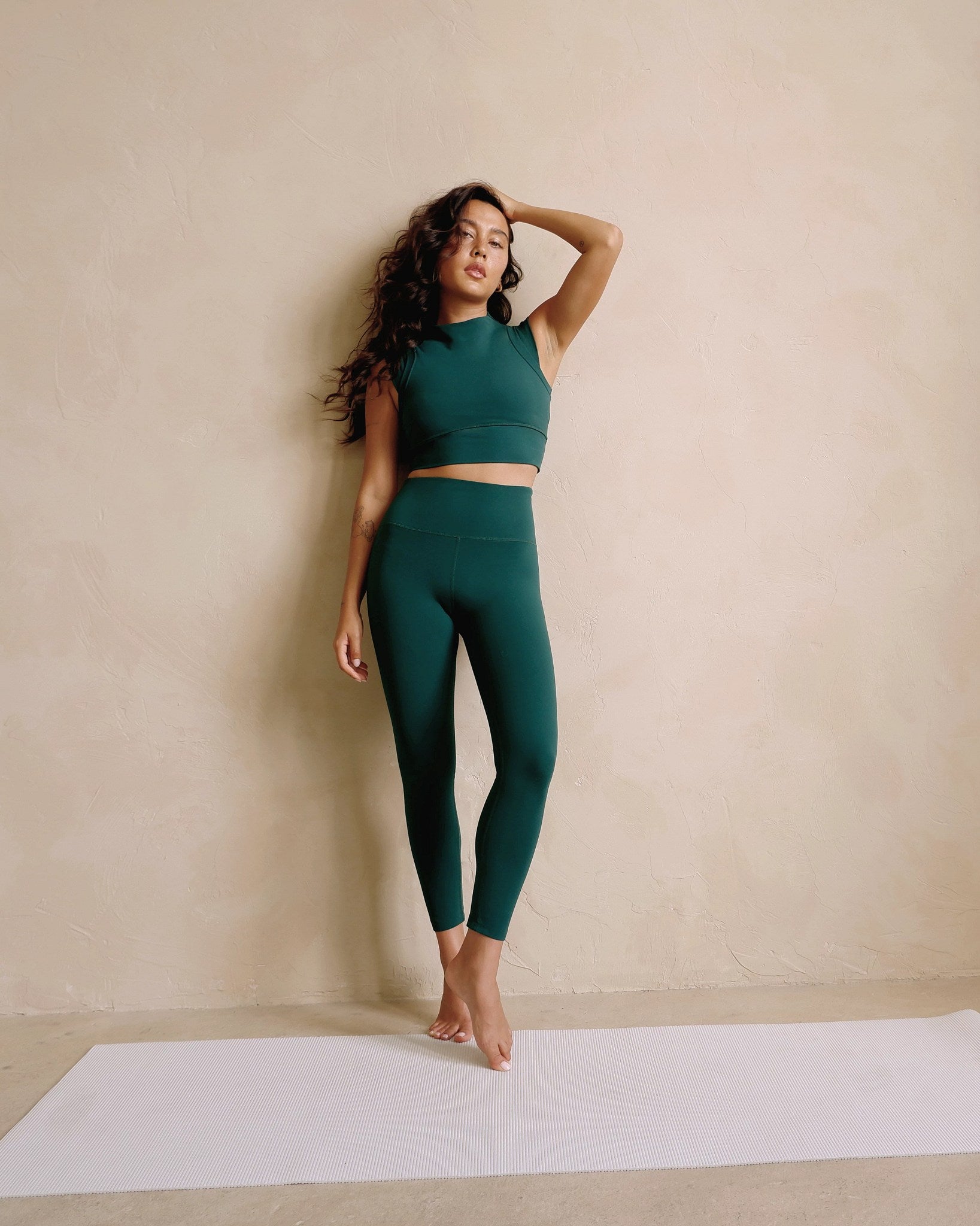 Forest Green $|& Interval CloudLight Vibe Long Crop Tank - SOF Side
