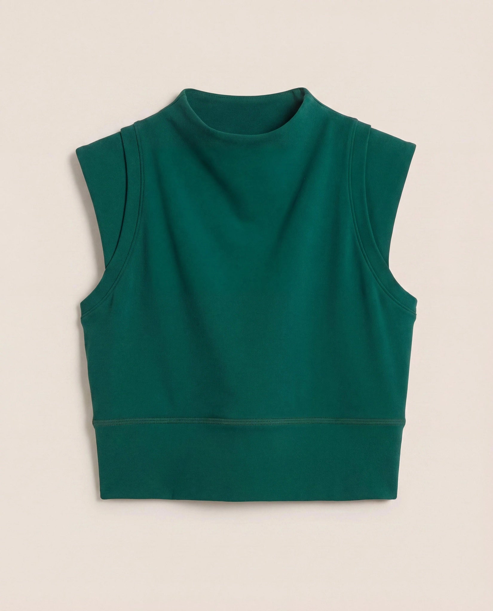Forest Green $|& Interval CloudLight Vibe Long Crop Tank - Hanger Detail