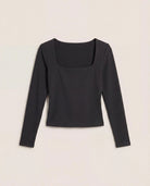 Black $|& Interval CloudLight Tempo Long Crop Top - Hanger Detail