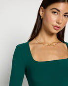 Forest Green $|& Interval CloudLight Tempo Long Crop Top - SOF Full Front