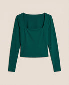 Forest Green $|& Interval CloudLight Tempo Long Crop Top - Hanger Detail
