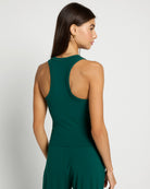 Forest Green $|& Interval CloudLight Courtside Long Crop Tank - SOF Back