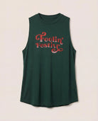 Hunter Green $|& Interval Grace Muscle Tank Feelin Festive - Hanger Detail