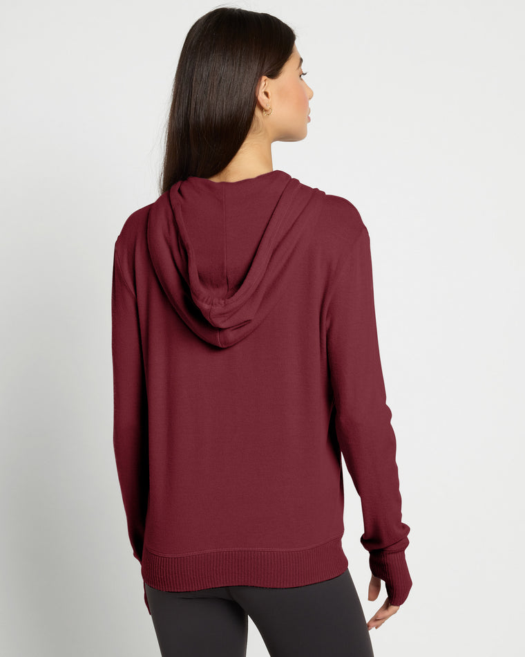 Black Cherry $|& Interval Hacci Zip Hoodie - SOF Back