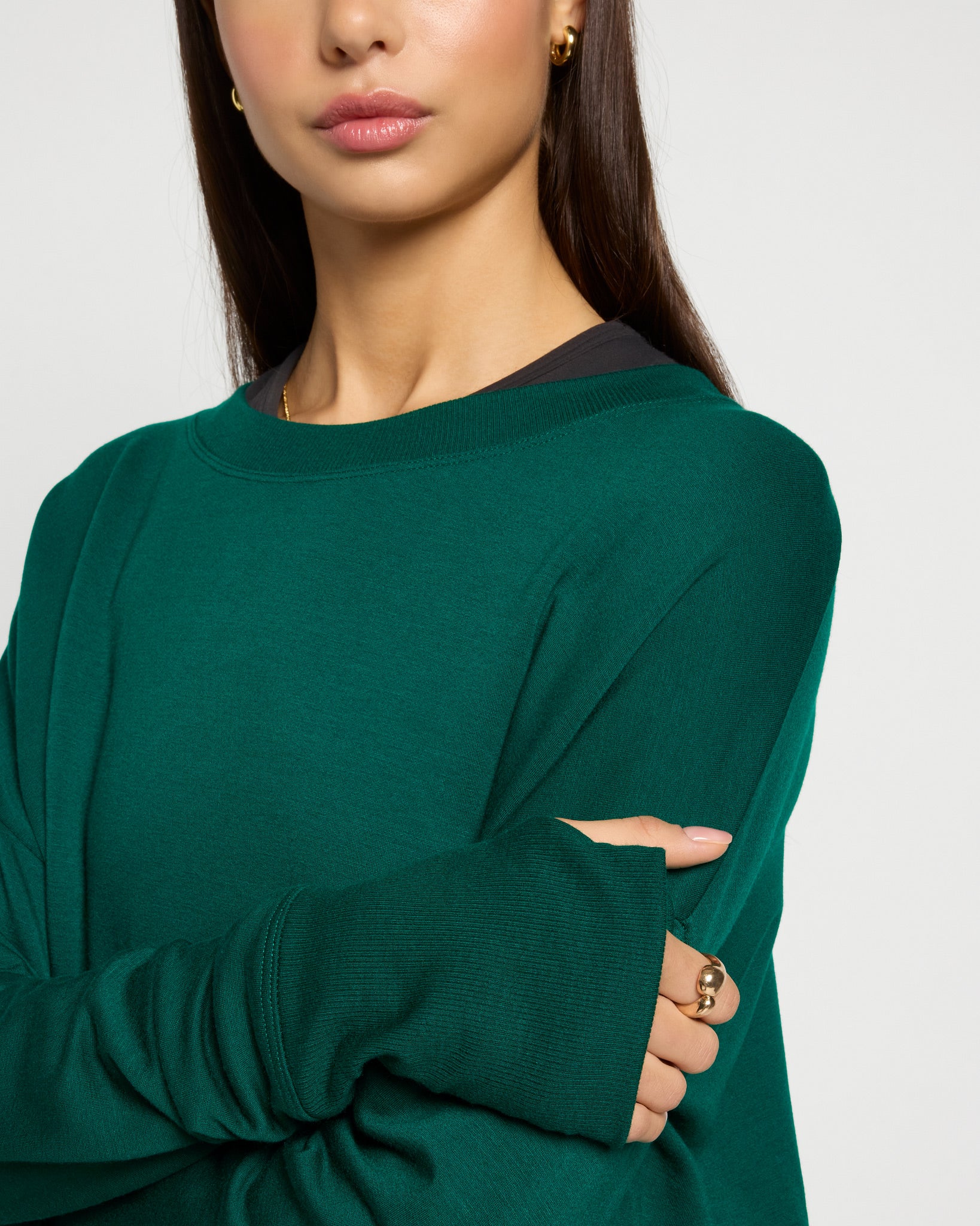 Forest Green $|& Interval Flex Pullover - SOF Full Front