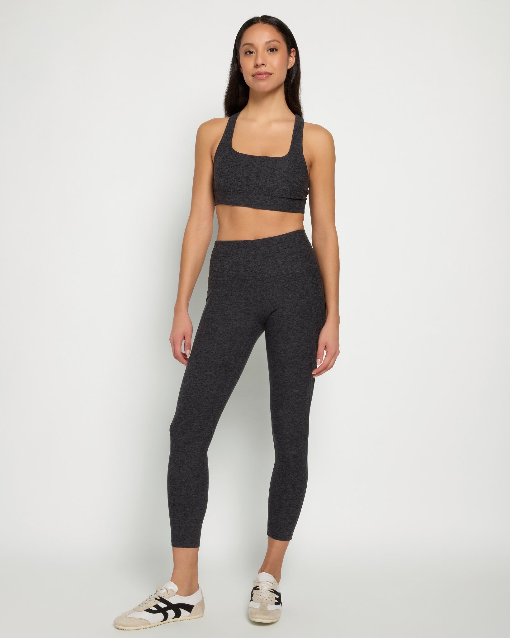 Heather Charcoal $|& Interval FlowHeather Sculpt Pocket Legging - UGC On Fig