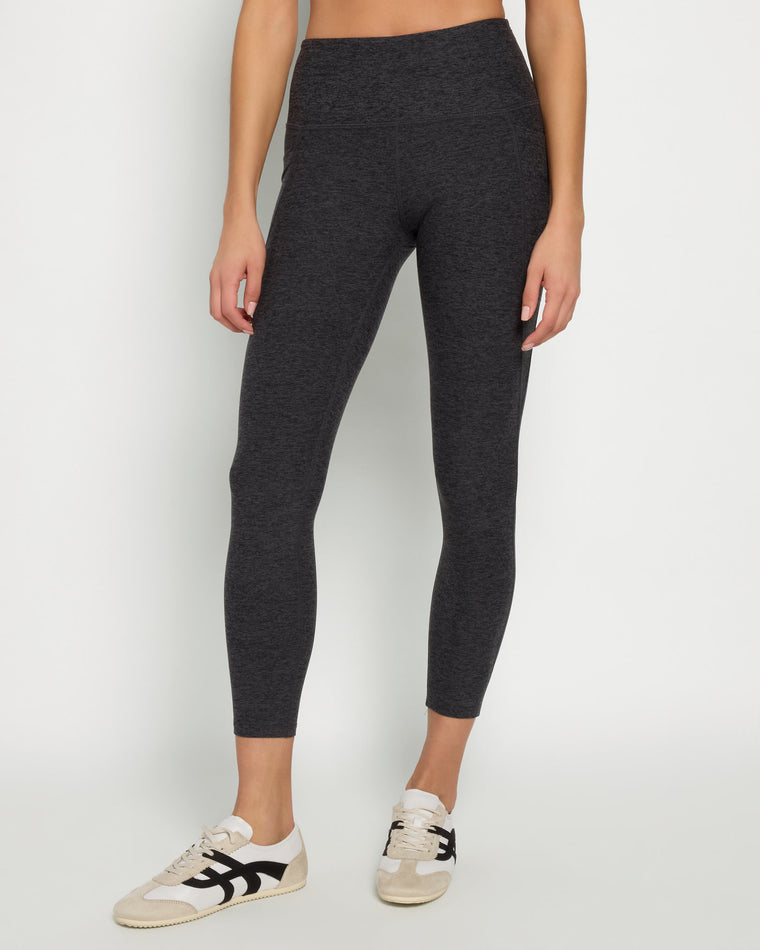 Heather Charcoal $|& Interval FlowHeather Sculpt Pocket Legging - SOF Front