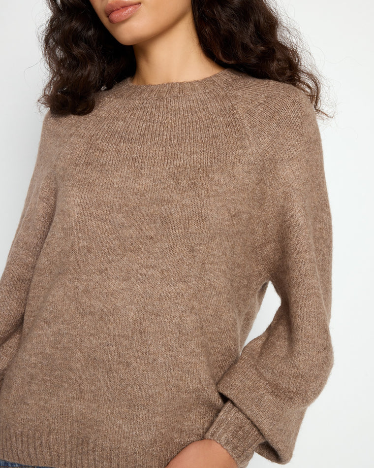 Heather Sandbar $|& SEAS Balloon Sleeve Crewneck Sweater - SOF Full Front