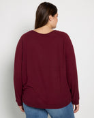 Black Cherry $|& SEAS Hacci Graphic "Fa La La" Crew - SOF Back
