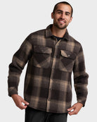 Midnight Plaid - Plaid #22 $|& Beyond Yoga Plaid Wool Blend Men's Shirt Jacket - VOF Detail