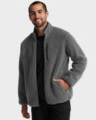 Shadow Gray $|& Beyond Yoga Boucle Fleece Men's Zip Jacket - VOF Detail