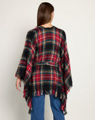 Black $|& David & Young Plaid Belted Wrap - SOF Back
