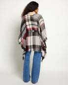 Black $|& David & Young Plaid Ruana with Belt - SOF Back