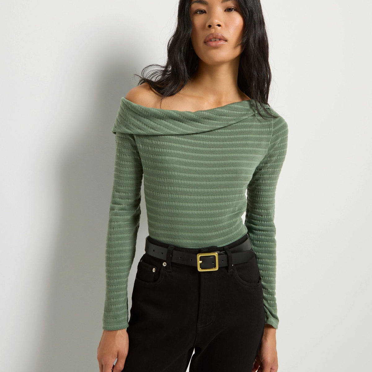 Marigold One Shoulder Top - Effortless Chic Asymmetrical Knit – Wantable