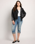 Black $|& Max Studio Belted Moto Jacket - UGC On Fig