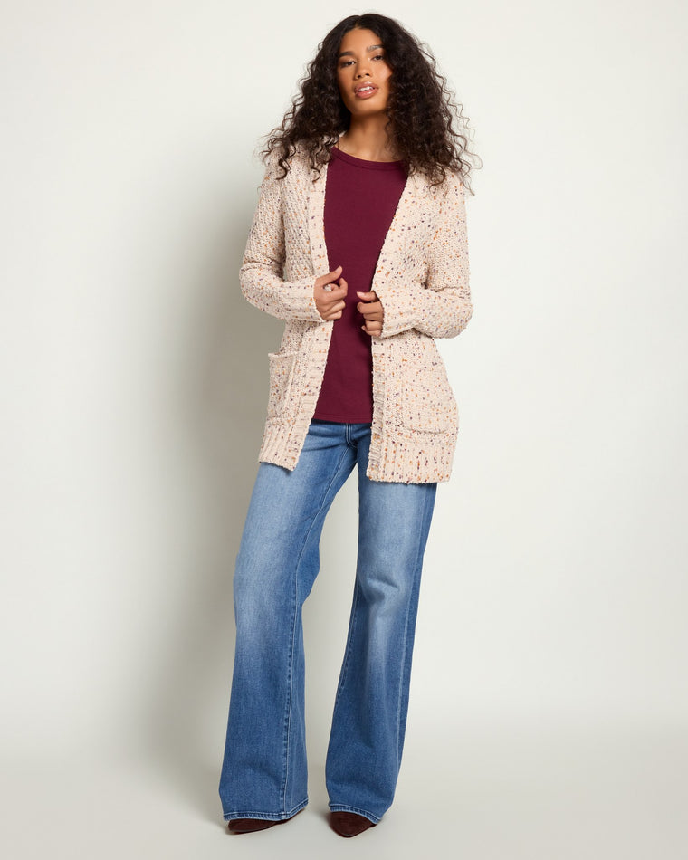 Open Front Popcorn Cardigan