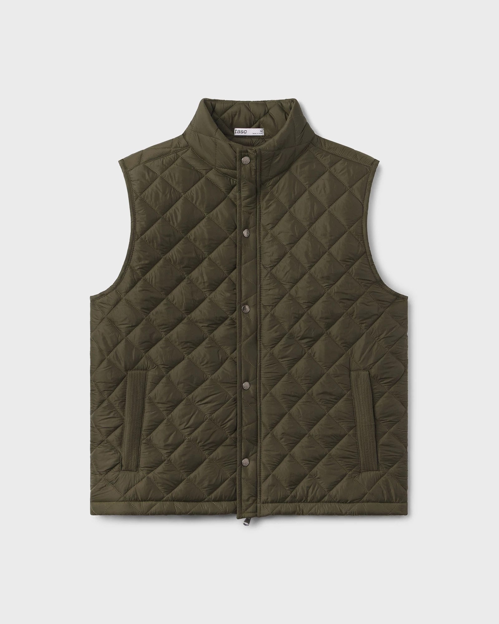 Dark Olive $|& Tasc Millbrook Quilted Vest - Hanger Back