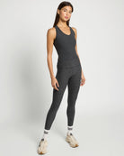 Heather Charcoal $|& Interval FlowHeather Sculpt Stride Long Crop Tank - UGC On Fig