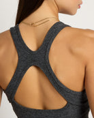 Heather Charcoal $|& Interval FlowHeather Sculpt Stride Long Crop Tank - SOF Full Front
