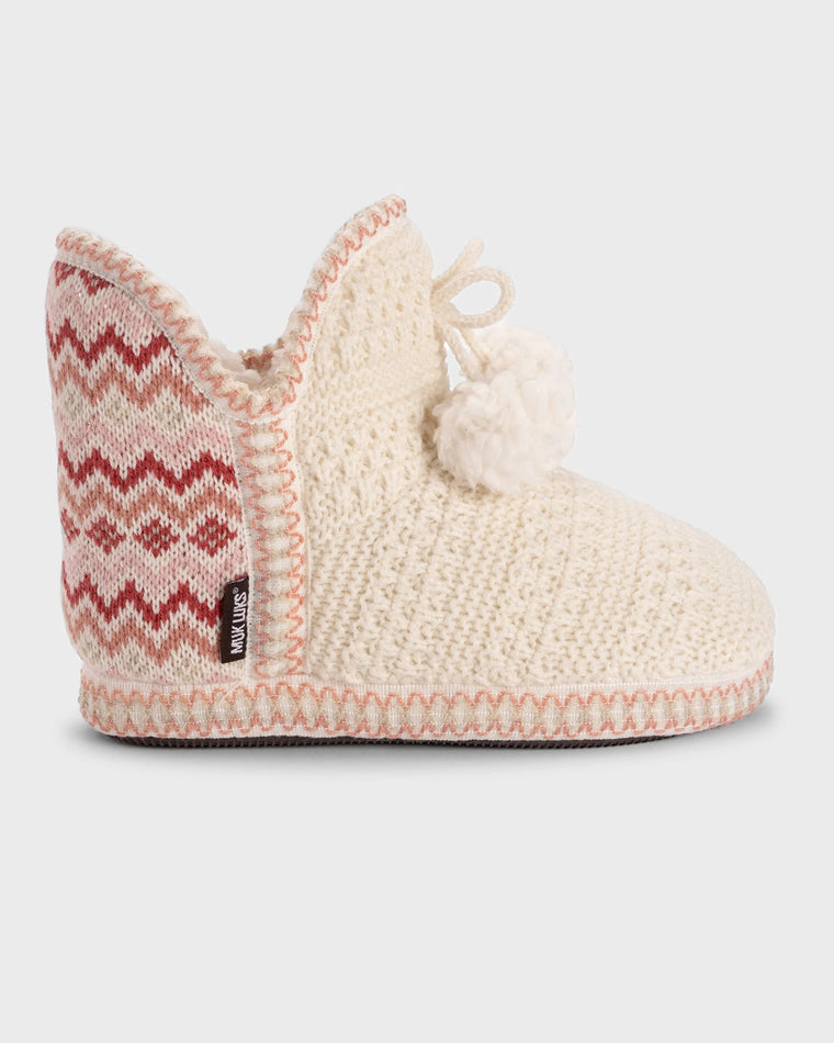 Ivory $|& MUK LUKS Amira Slipper Bootie - Hanger Front