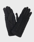 Black $|& David & Young 3-in-1 Cable Knit Touch Smart Gloves - VOF Detail
