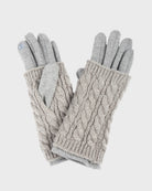 Light Grey $|& David & Young 3-in-1 Cable Knit Touch Smart Gloves - VOF Detail