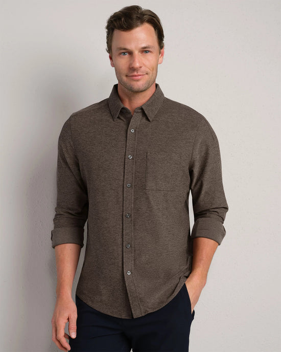 Cafe Noir $|& Rhone Wfh Shirt - VOF Detail