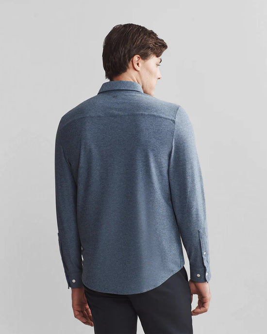 Vintage Indigo/Slate Blue Heather $|& Rhone Wfh Shirt - Hanger Side