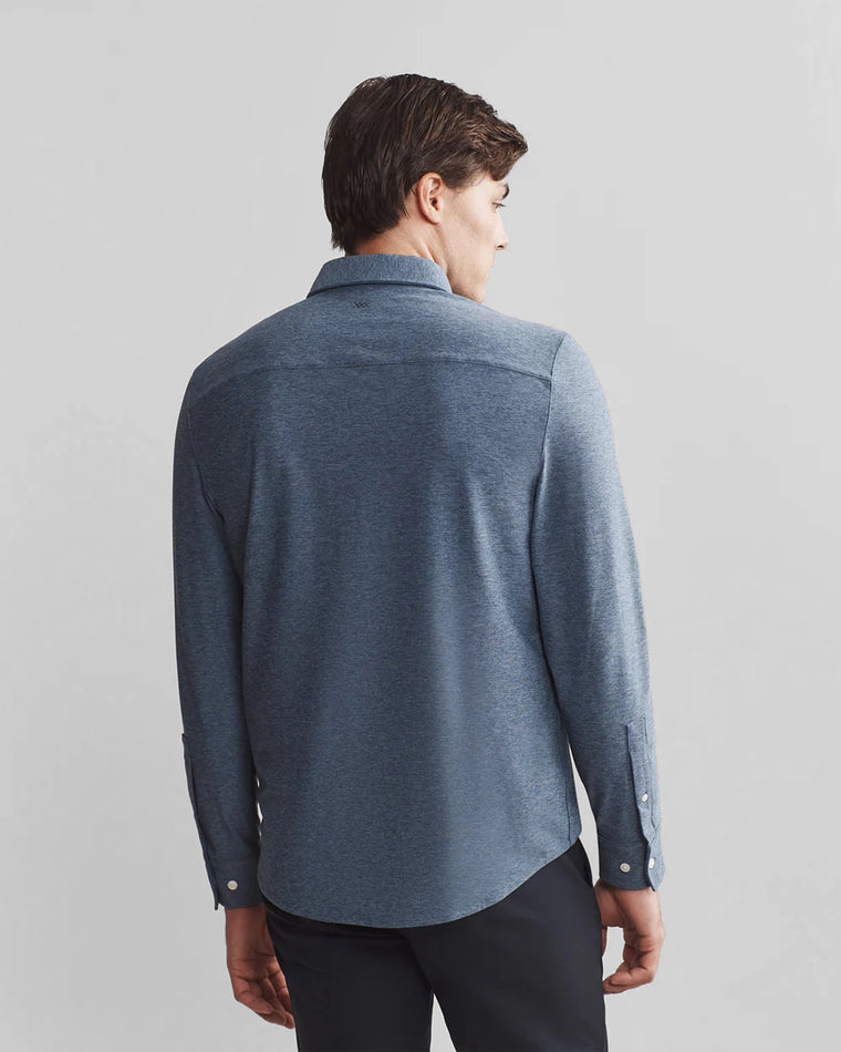 Vintage Indigo/Slate Blue Heather $|& Rhone Wfh Shirt - Hanger Side