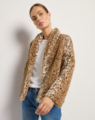 Sandstone Leopard $|& SEAS Luna Faux Fur Jacket - SOF Front