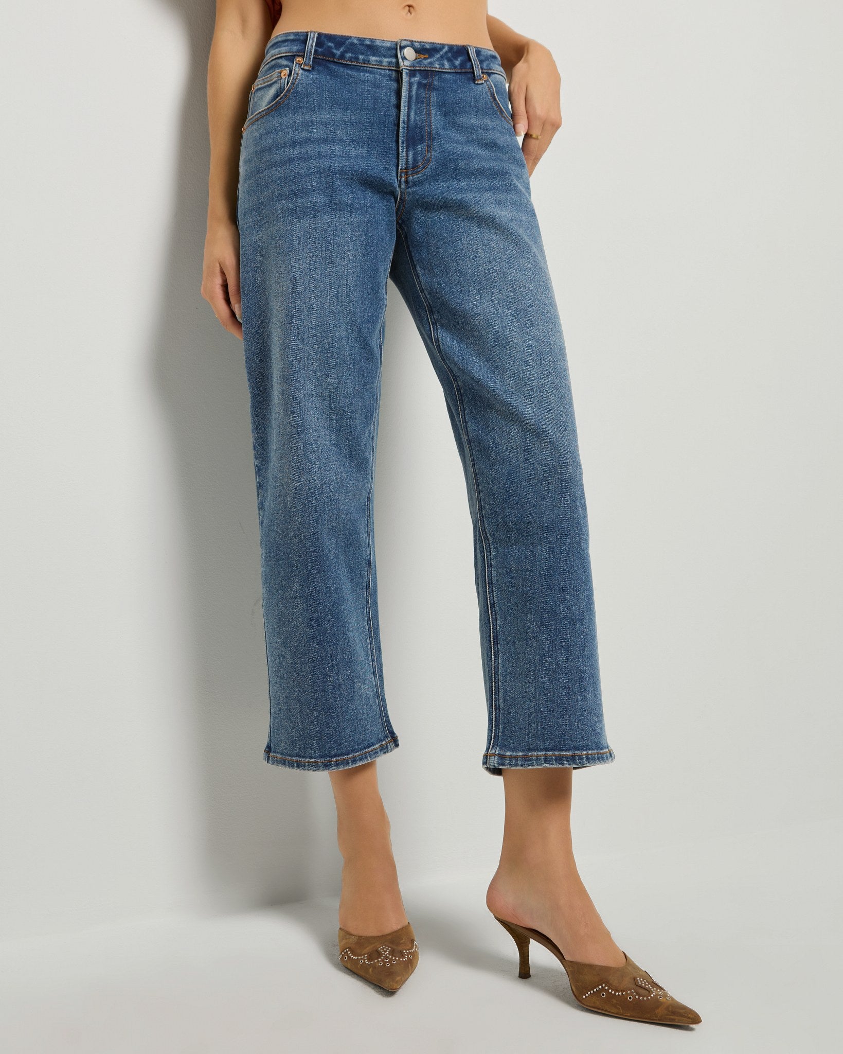 Swell $|& SEAS Avery Cropped Straight Jean - SOF Front