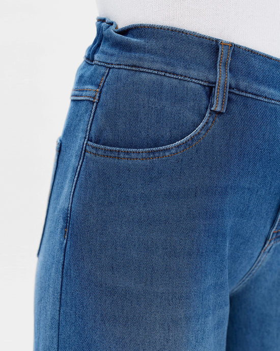 Bluebell $|& Bayeas High Rise Knit Wide Leg Jeans - Hanger Back